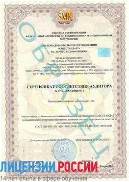 Образец сертификата соответствия аудитора №ST.RU.EXP.00005397-3 Николаевск-на-Амуре Сертификат ISO/TS 16949